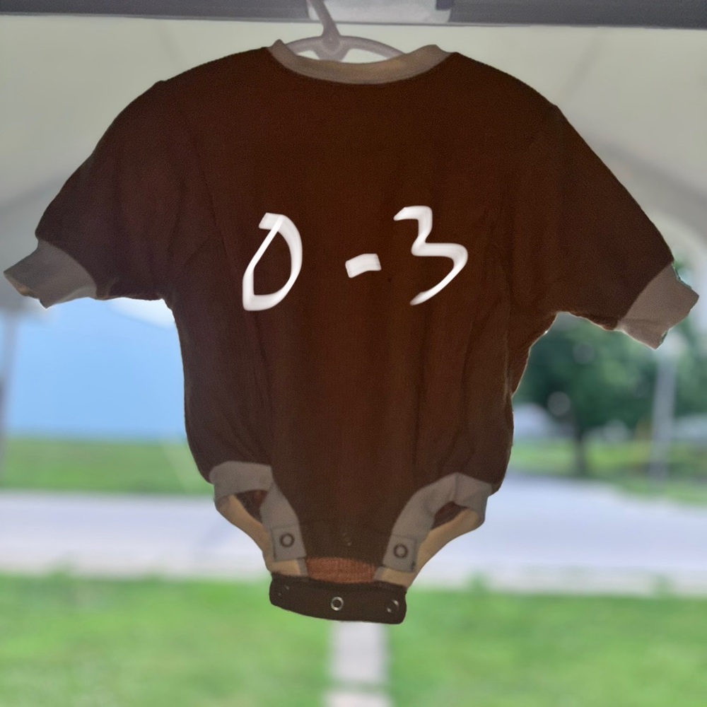 Brown/tan/cream Kids Bubble Romper One Piece